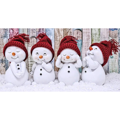 Four Little Snowmen - Full Round Drill Diamond Painting 60*40CM