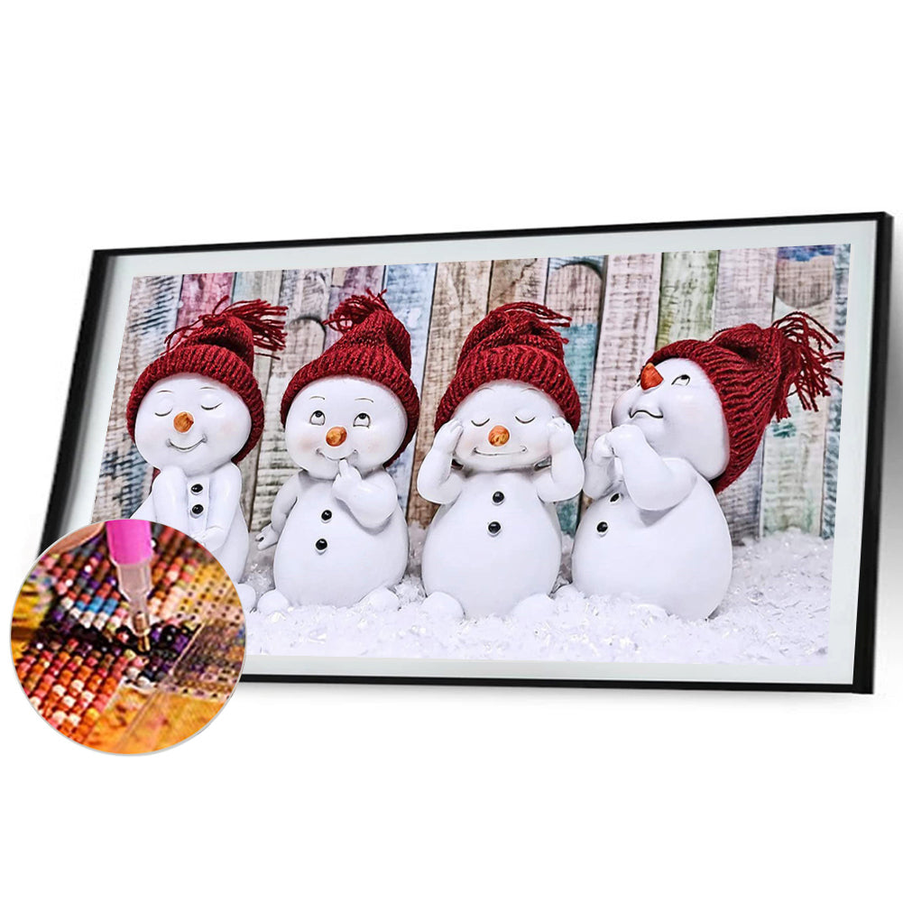 Four Little Snowmen - Full Round Drill Diamond Painting 60*40CM