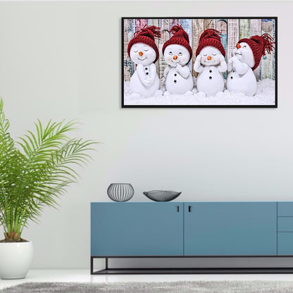 Four Little Snowmen - Full Round Drill Diamond Painting 60*40CM