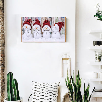 Four Little Snowmen - Full Round Drill Diamond Painting 60*40CM