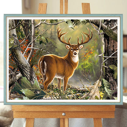 Elk In The Forest - Full Round Drill Diamond Painting 60*50CM