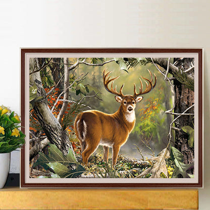 Elk In The Forest - Full Round Drill Diamond Painting 60*50CM