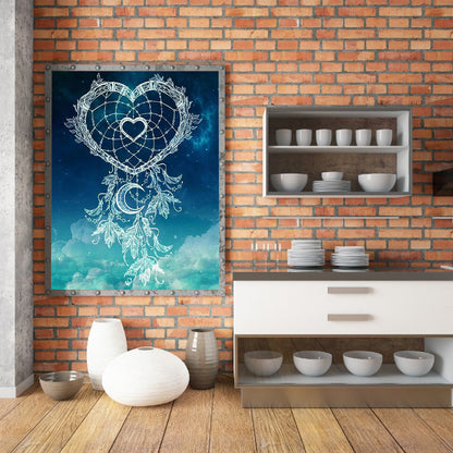 Heart Shaped Dream Catcher - Full Round Drill Diamond Painting 30*40CM