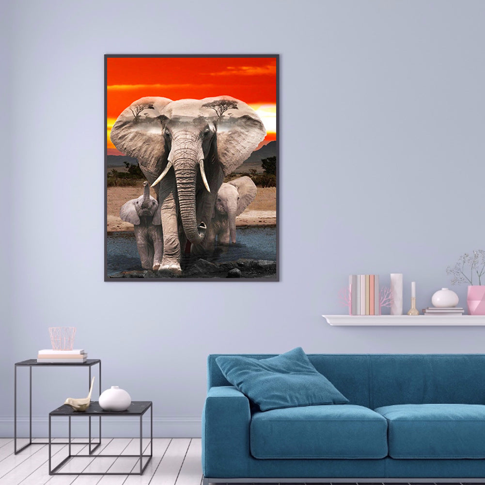 Elephant - Full Round Drill Diamond Painting 30*40CM