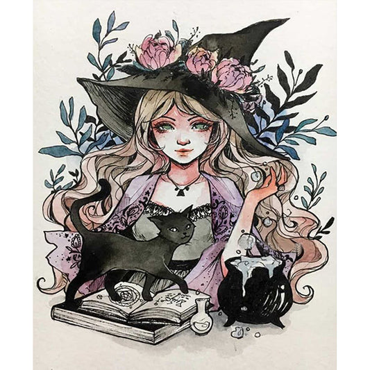 Margarita Morales Witch - Full Round Drill Diamond Painting 30*40CM