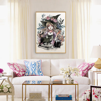 Margarita Morales Witch - Full Round Drill Diamond Painting 30*40CM