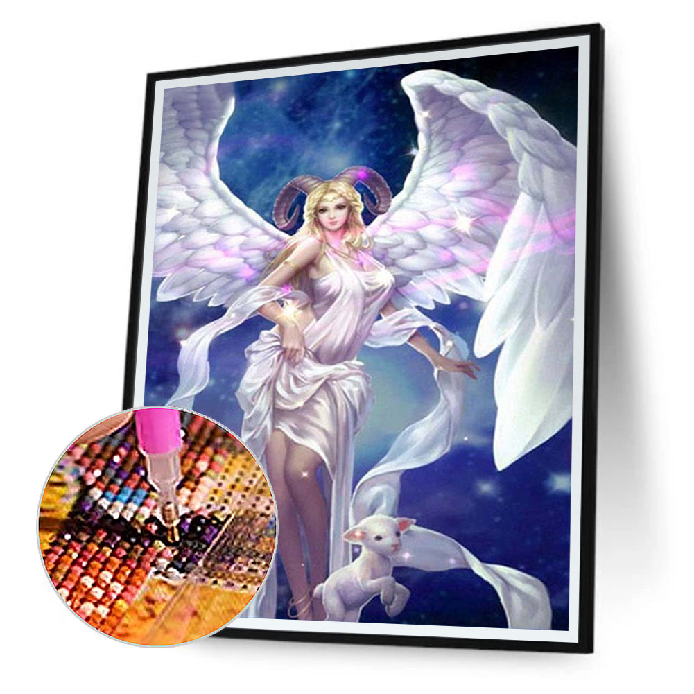 Aries Winged Angel - Full Round Drill Diamond Painting 30*40CM