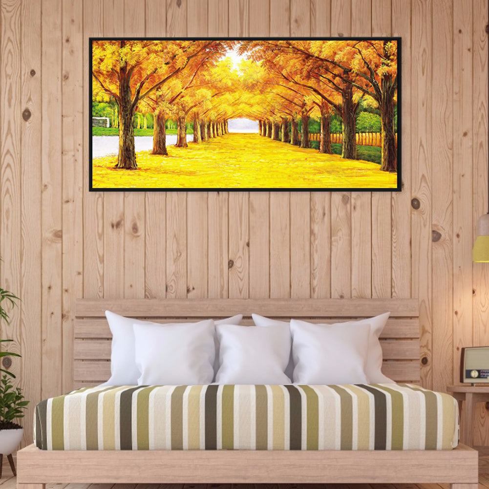 Autumn Maple Road - Full Square Drill Diamond Painting 100*50CM