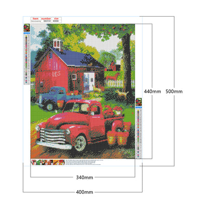 Red Classic Car - Full Square Drill Diamond Painting 40*50CM