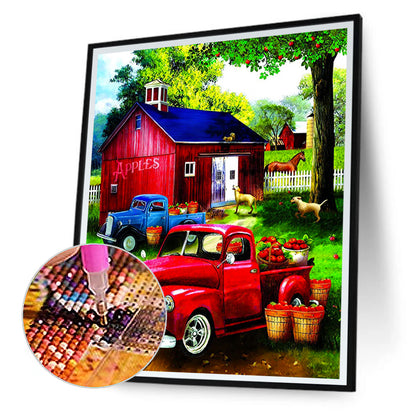 Red Classic Car - Full Square Drill Diamond Painting 40*50CM