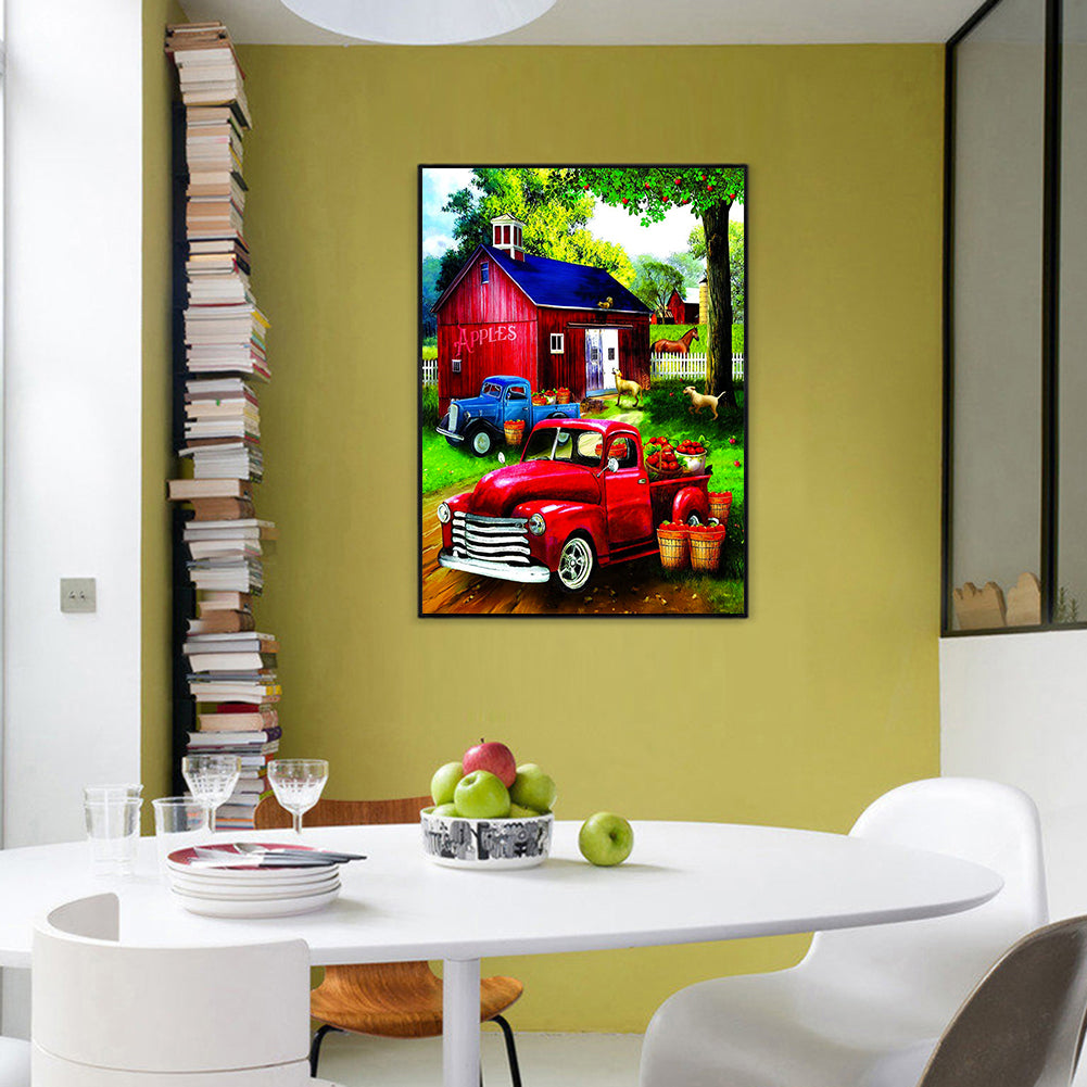 Red Classic Car - Full Square Drill Diamond Painting 40*50CM