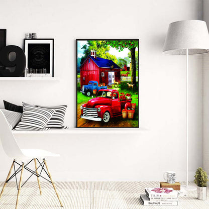 Red Classic Car - Full Square Drill Diamond Painting 40*50CM
