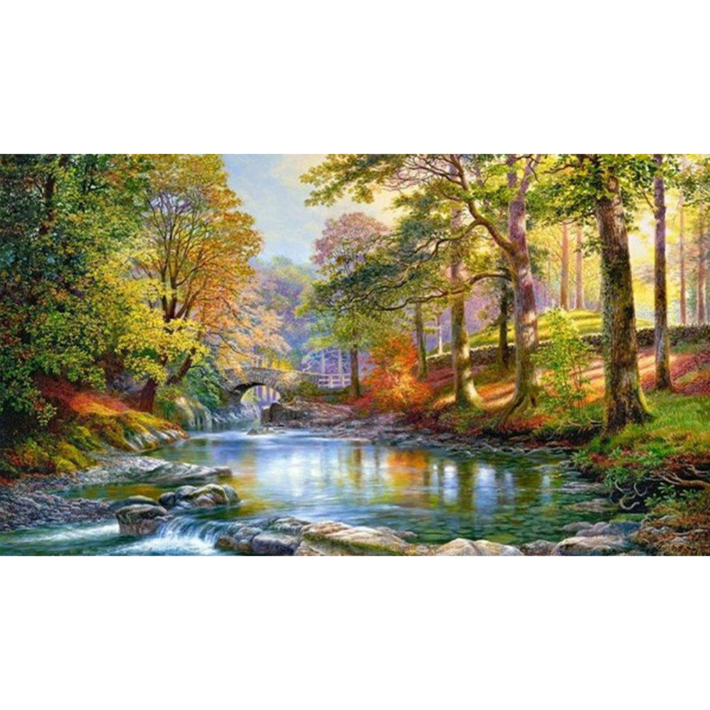 Forest Creek - Full Square Drill Diamond Painting 80*40CM