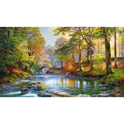 Forest Creek - Full Square Drill Diamond Painting 80*40CM
