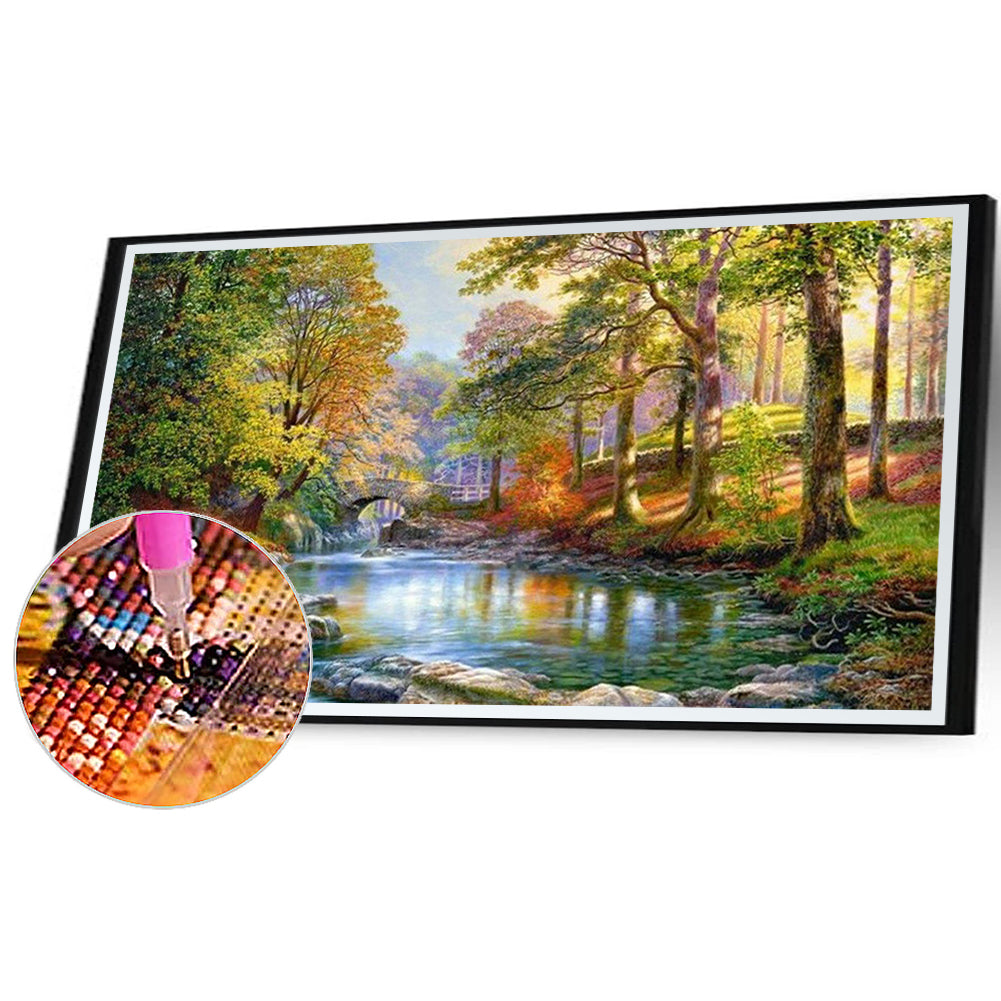 Forest Creek - Full Square Drill Diamond Painting 80*40CM