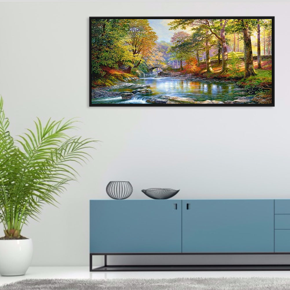 Forest Creek - Full Square Drill Diamond Painting 80*40CM
