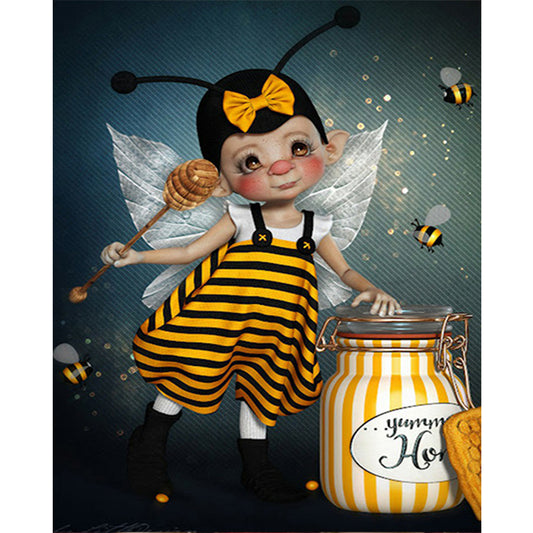 Bee Girl - Full Square Drill Diamond Painting 50*60CM