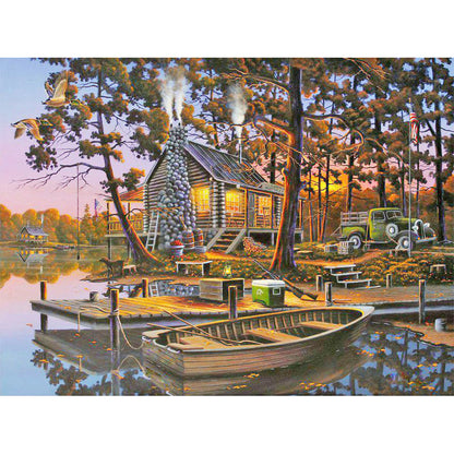 Pier Cottage - Full Round Drill Diamond Painting 50*40CM