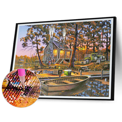 Pier Cottage - Full Round Drill Diamond Painting 50*40CM