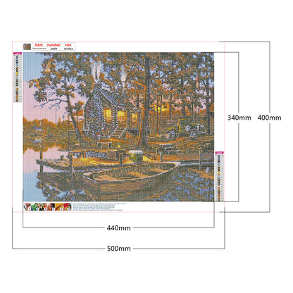 Pier Cottage - Full Round Drill Diamond Painting 50*40CM