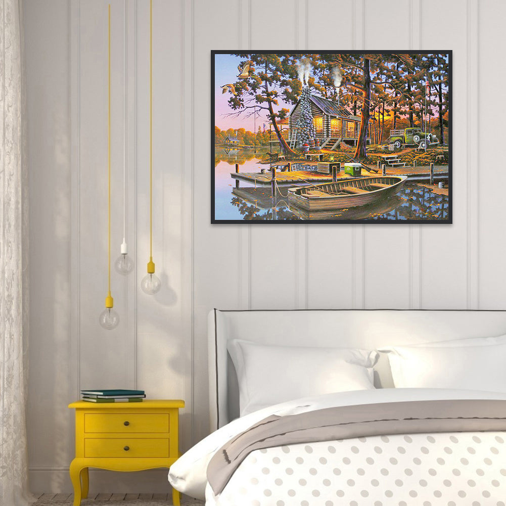 Dock Cabin - Full Round Drill Diamond Painting 50*40CM