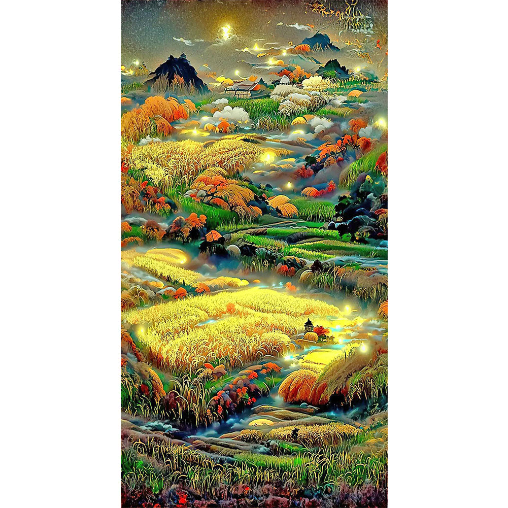 Golden Rice Fields - Full Round Drill Diamond Painting 40*70CM