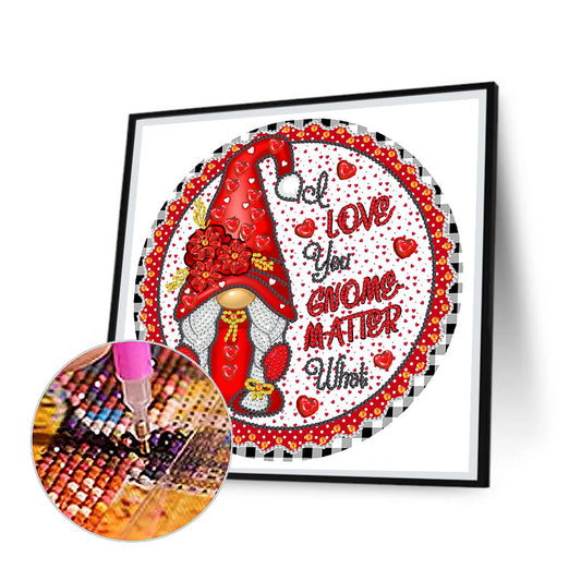 Valentine Gnome - Special Shaped Drill Diamond Painting 30*30CM