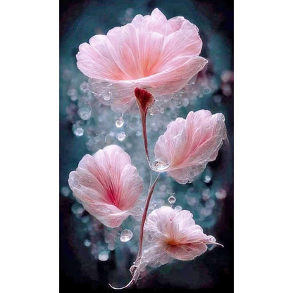 Water Drop Flower - Full Round Drill Diamond Painting 40*70CM