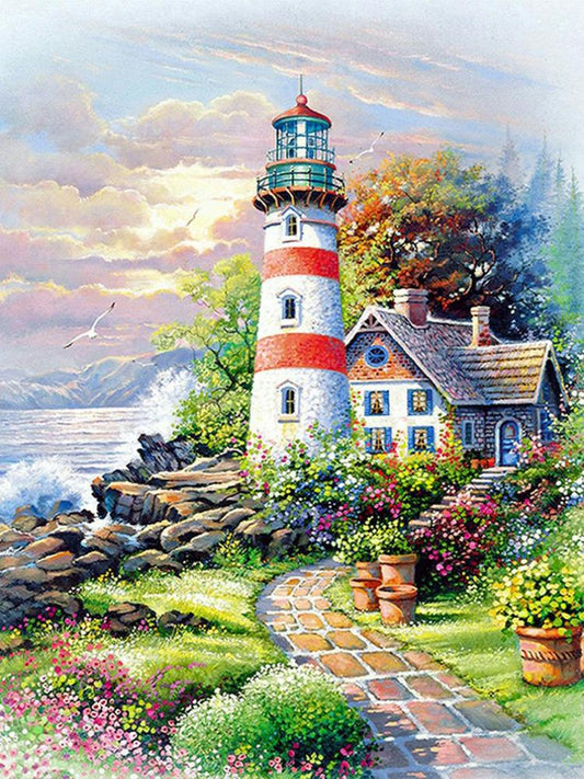 Lighthouse - Full Round Drill Diamond Painting 40*50CM