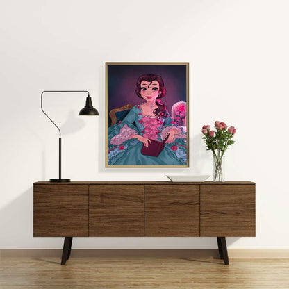 Princess Belle 30*40CM(Canvas) Full Round Drill Diamond Painting
