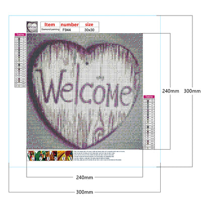 Welcome Calligraphy And Painting - Full Square Drill Diamond Painting 30*30CM