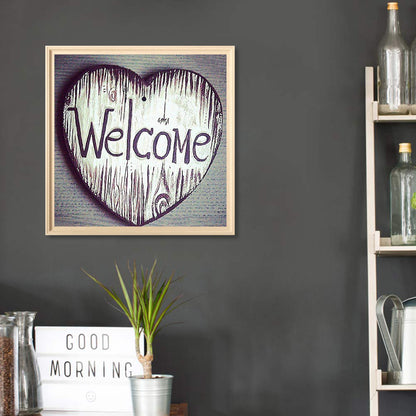 Welcome Calligraphy And Painting - Full Square Drill Diamond Painting 30*30CM