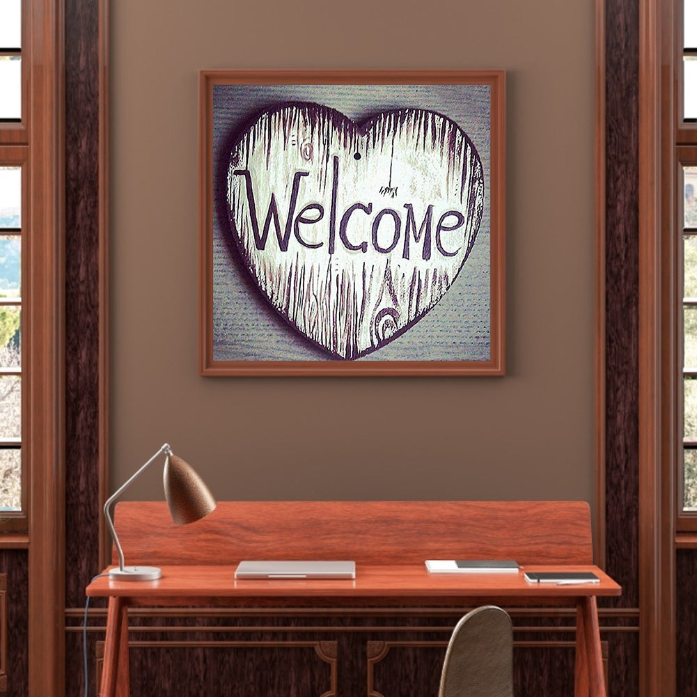 Welcome Calligraphy - Full Square Drill Diamond Painting 30*30CM