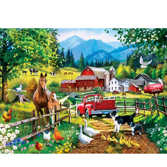 Horse, Dog, Duck On Farm Meadow - Full Square Drill Diamond Painting 50*40CM