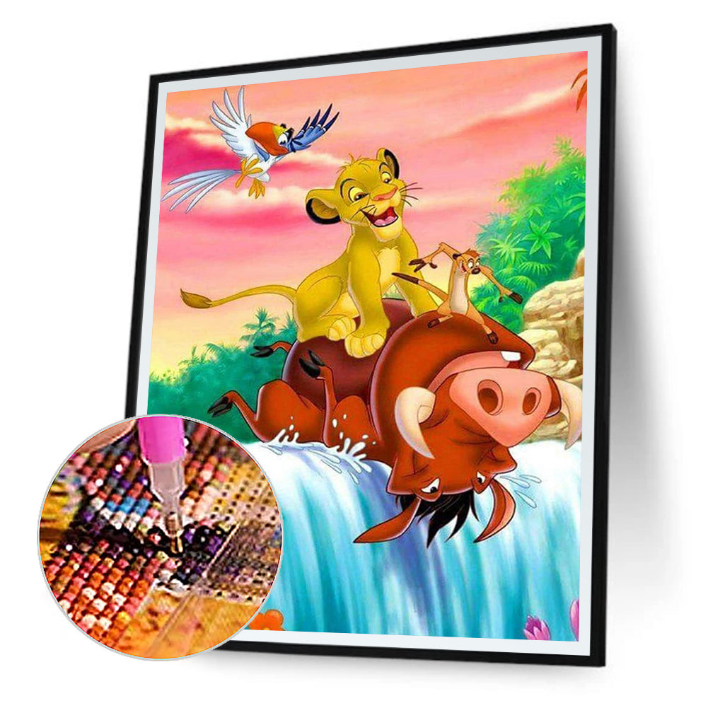 Pumbaa And Simba - Full Round Drill Diamond Painting 40*50CM
