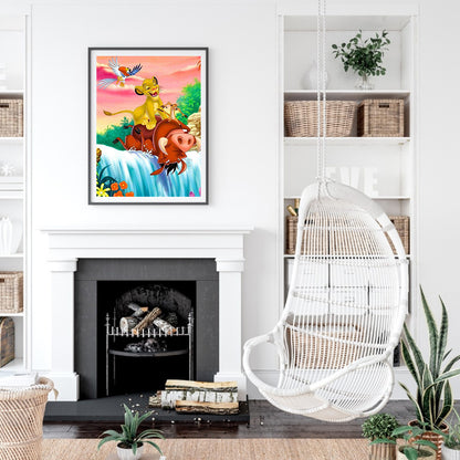 Pumbaa And Simba 40*50CM(Canvas) Full Round Drill Diamond Painting
