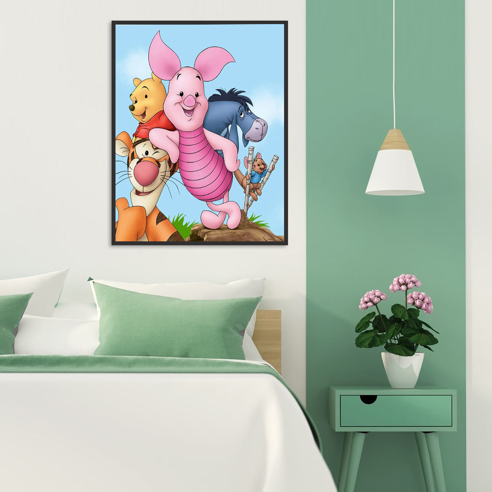 Pooh And Piglet 40*50CM(Canvas) Full Round Drill Diamond Painting