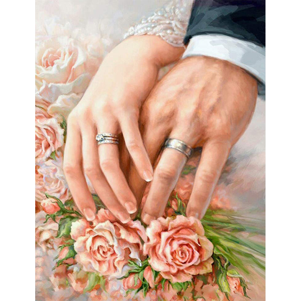 Couple Rings 40*50CM(Canvas) Full Round Drill Diamond Painting