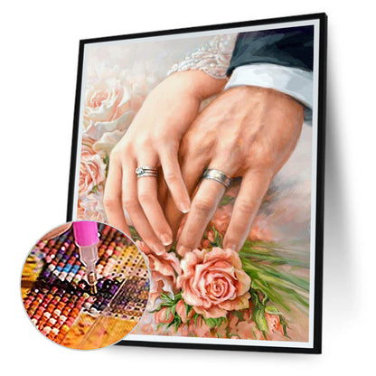 Couple Rings 40*50CM(Canvas) Full Round Drill Diamond Painting