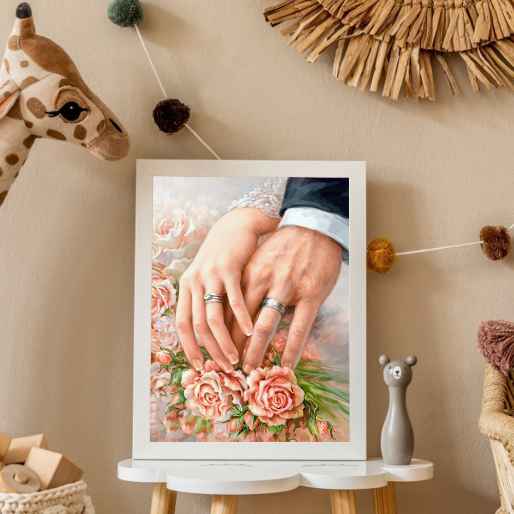 Couple Rings 40*50CM(Canvas) Full Round Drill Diamond Painting