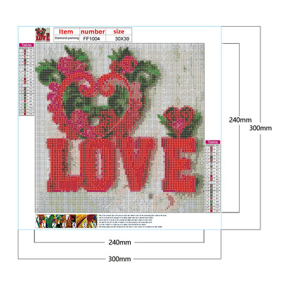 Love Calligraphy And Painting 30*30CM(Canvas) Full Square Drill Diamond Painting