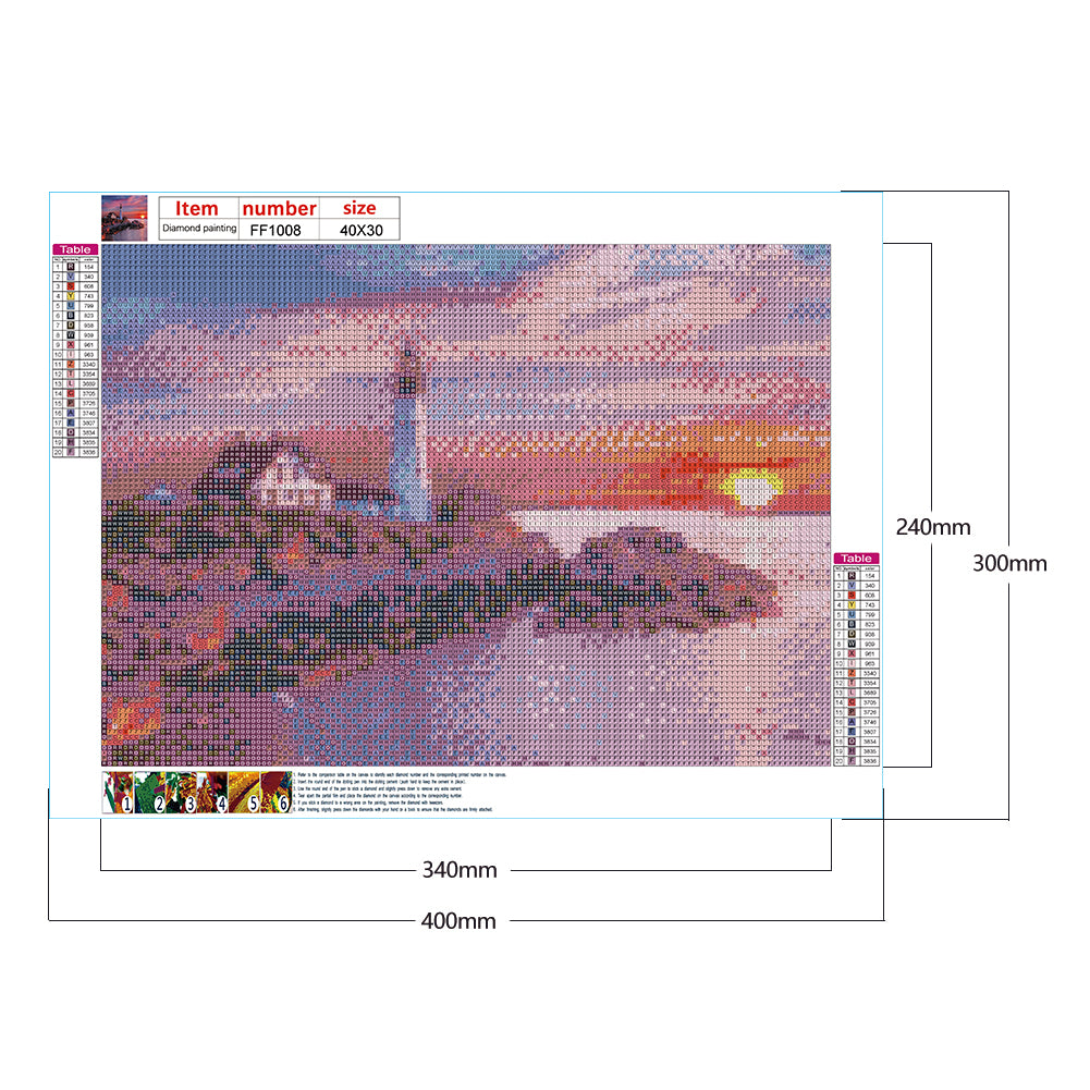Lighthouse - Full Square Drill Diamond Painting 40*30CM