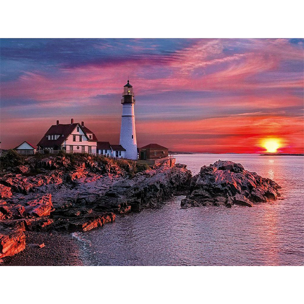 Lighthouse - Full Square Drill Diamond Painting 40*30CM