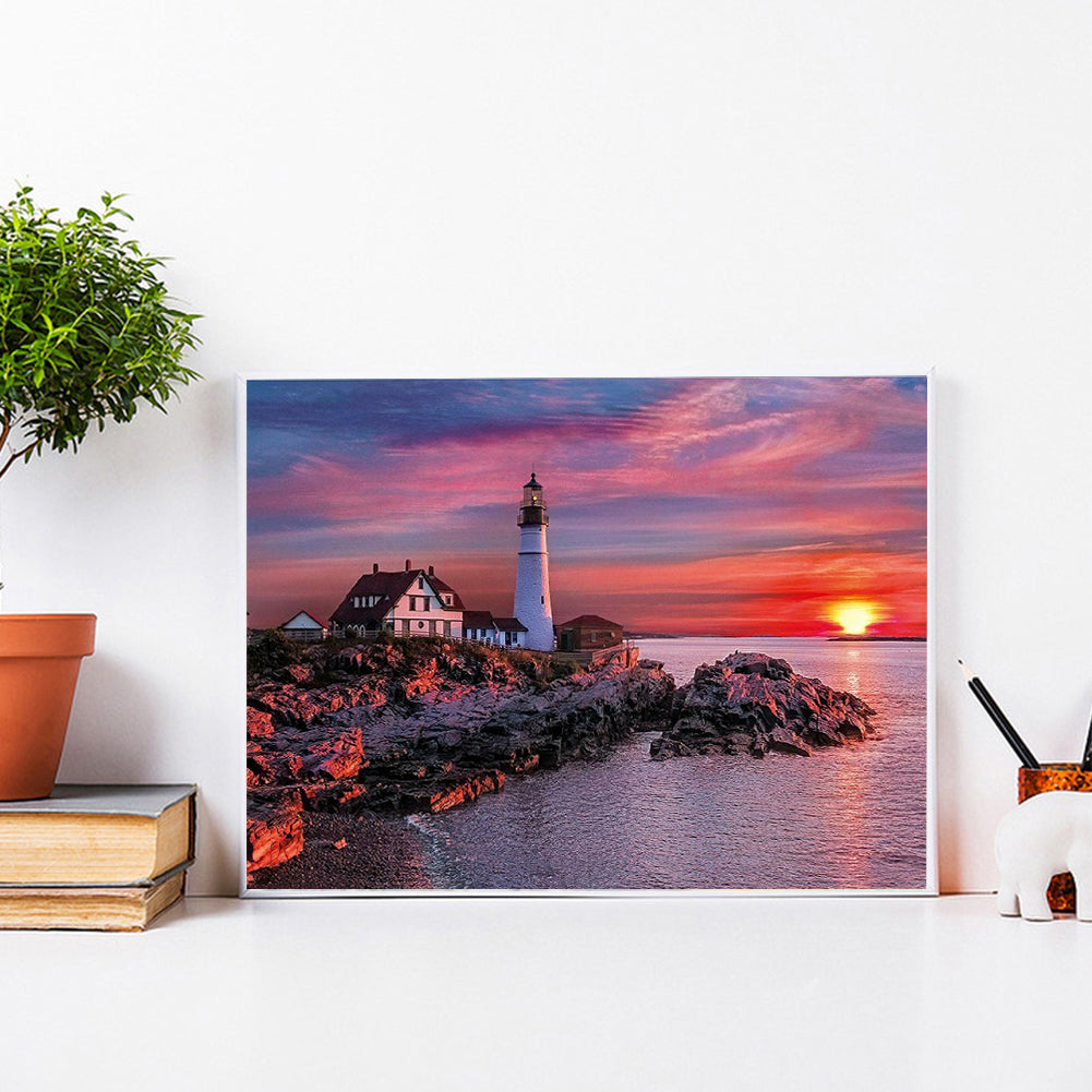 Lighthouse 40*30CM(Canvas) Full Square Drill Diamond Painting