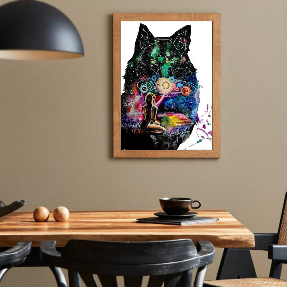 Star Wolf 30*40CM(Canvas) Full Round Drill Diamond Painting