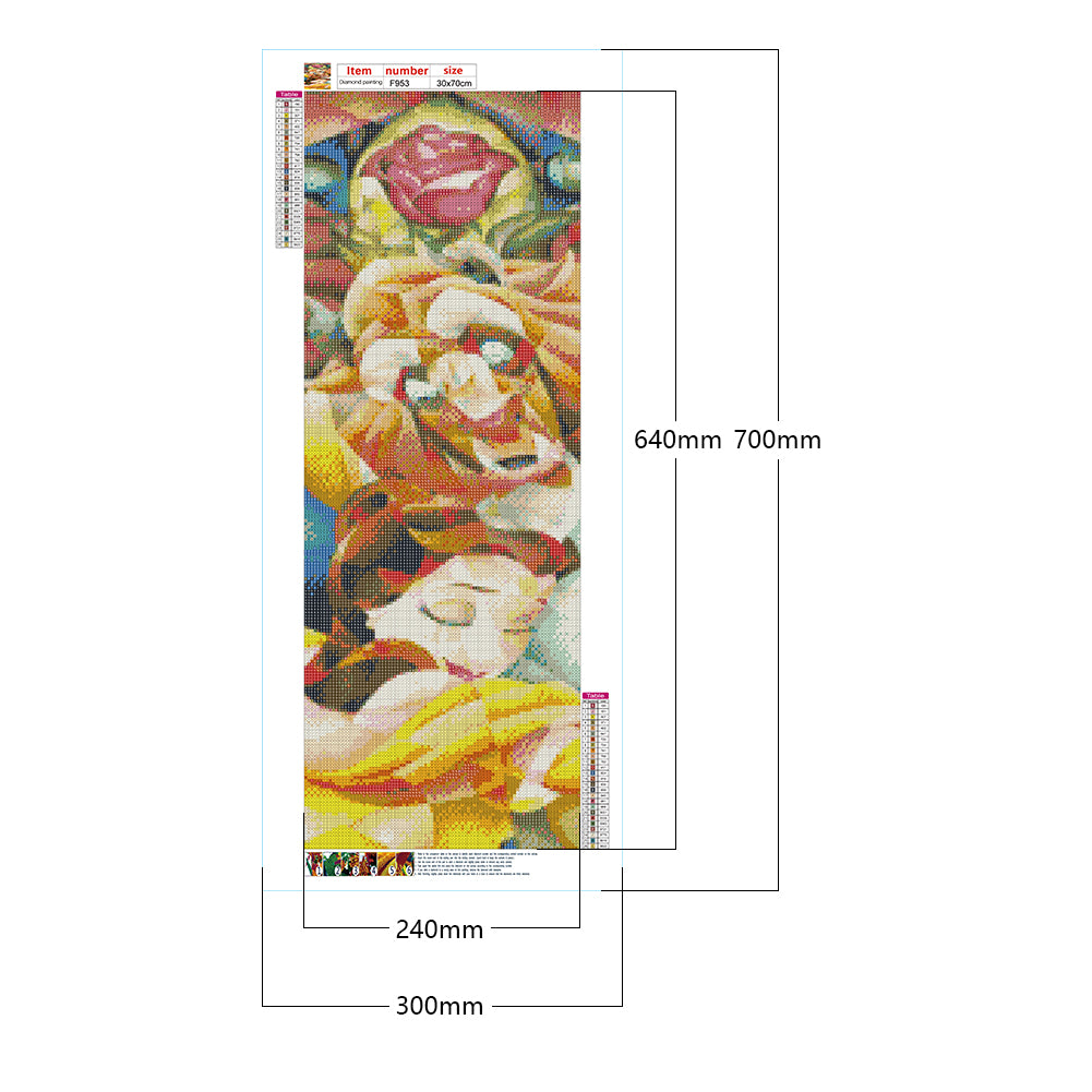 Beauty And The Beast - Full Square Drill Diamond Painting 30*70CM