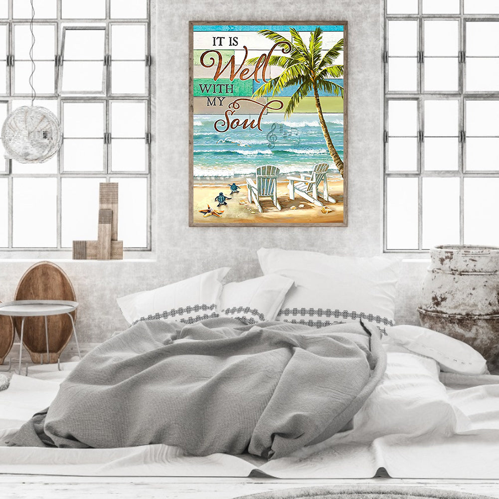 Beach Chairs - Full Round Drill Diamond Painting 30*40CM