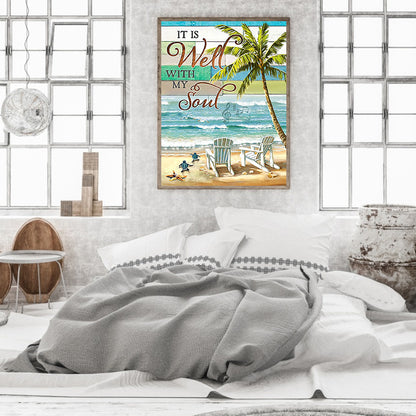 Beach Chairs - Full Round Drill Diamond Painting 30*40CM