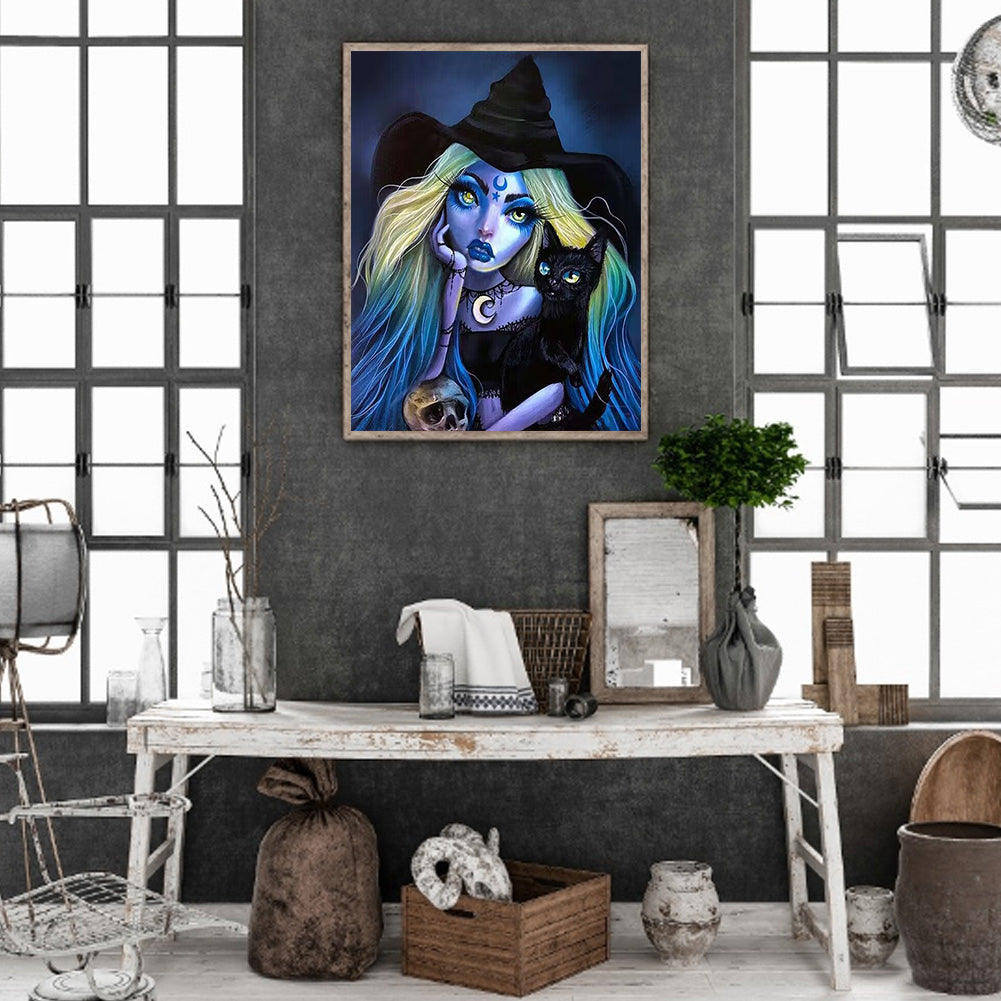 Witch - Full Round Drill Diamond Painting 30*40CM