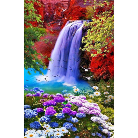 Alpine Waterfall - Full Round Drill Diamond Painting 40*60CM